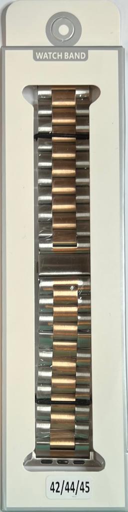 Curea metalica ceas bratara Silver rose gold 38-40 mm